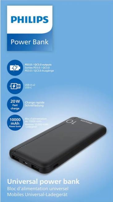 Philips DLP1812PB 10.000 mAh Powerbank (Outlet)